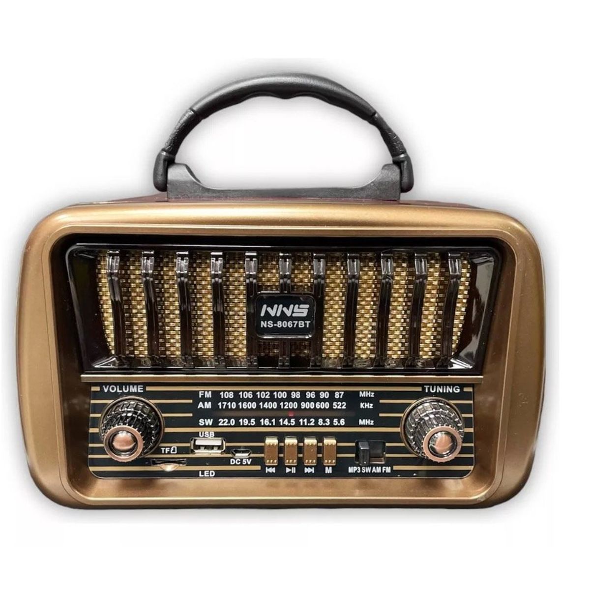 GENERICO - Radio Fmamsw Parlante Retro Recargable Con Bluetooth Nns6639