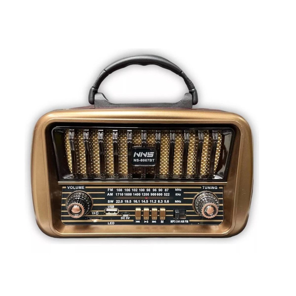 GENERICO - Radio Fmamsw Parlante Retro Recargable Con Bluetooth Nns6639