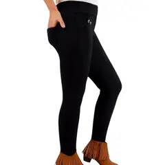 MPROPIA - Pantalón Calza Forro Piel Bolsillo Tiro Alto 31