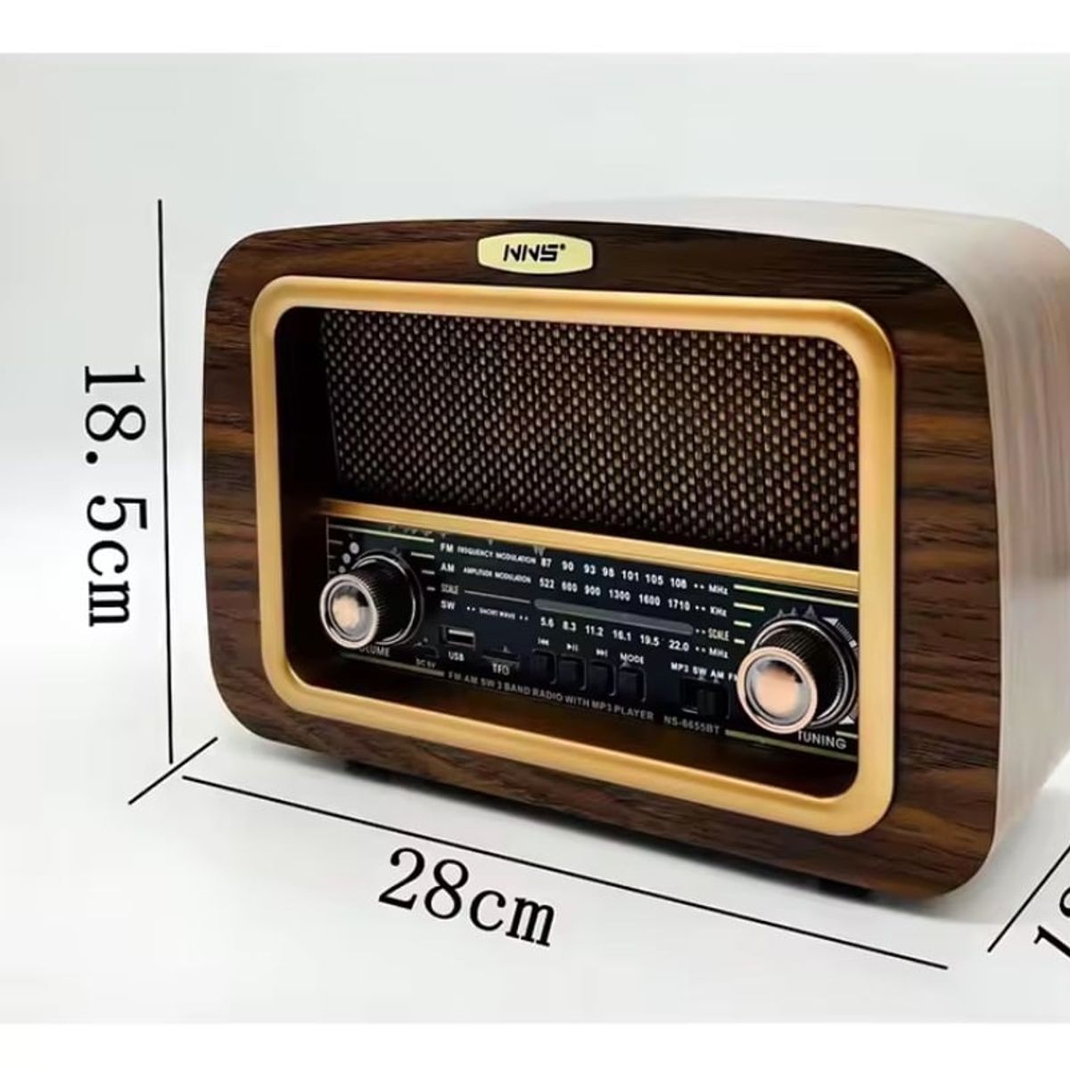 GENERICO - Radio  Parlante Retro Recargable Usb Con Bluetooth Nns6655