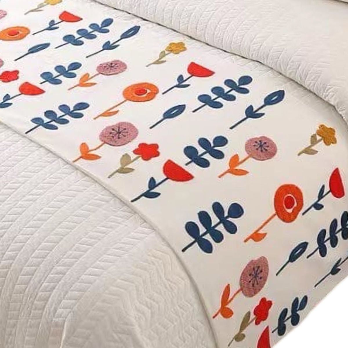 GENERICO - Piecera Bordada para Cama - Sin Fundas de Cojín D2