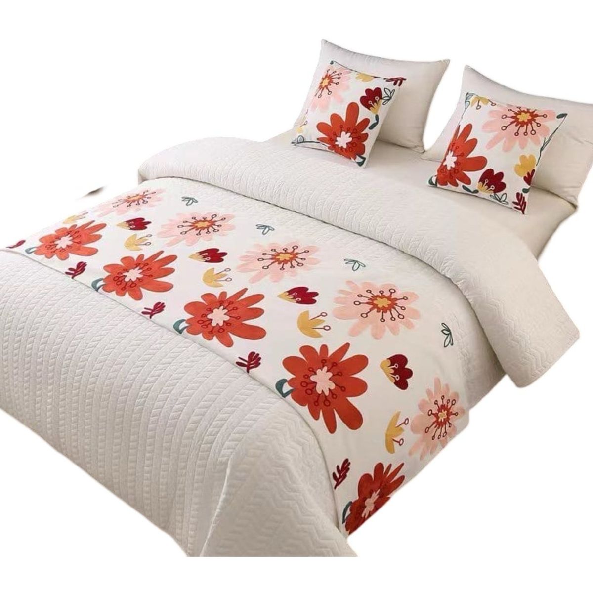 GENERICO - Piecera Bordada para Cama - Sin Fundas de Cojín D5