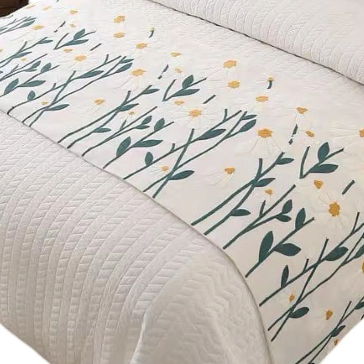 GENERICO - Piecera Bordada para Cama - Sin Fundas de Cojín D1