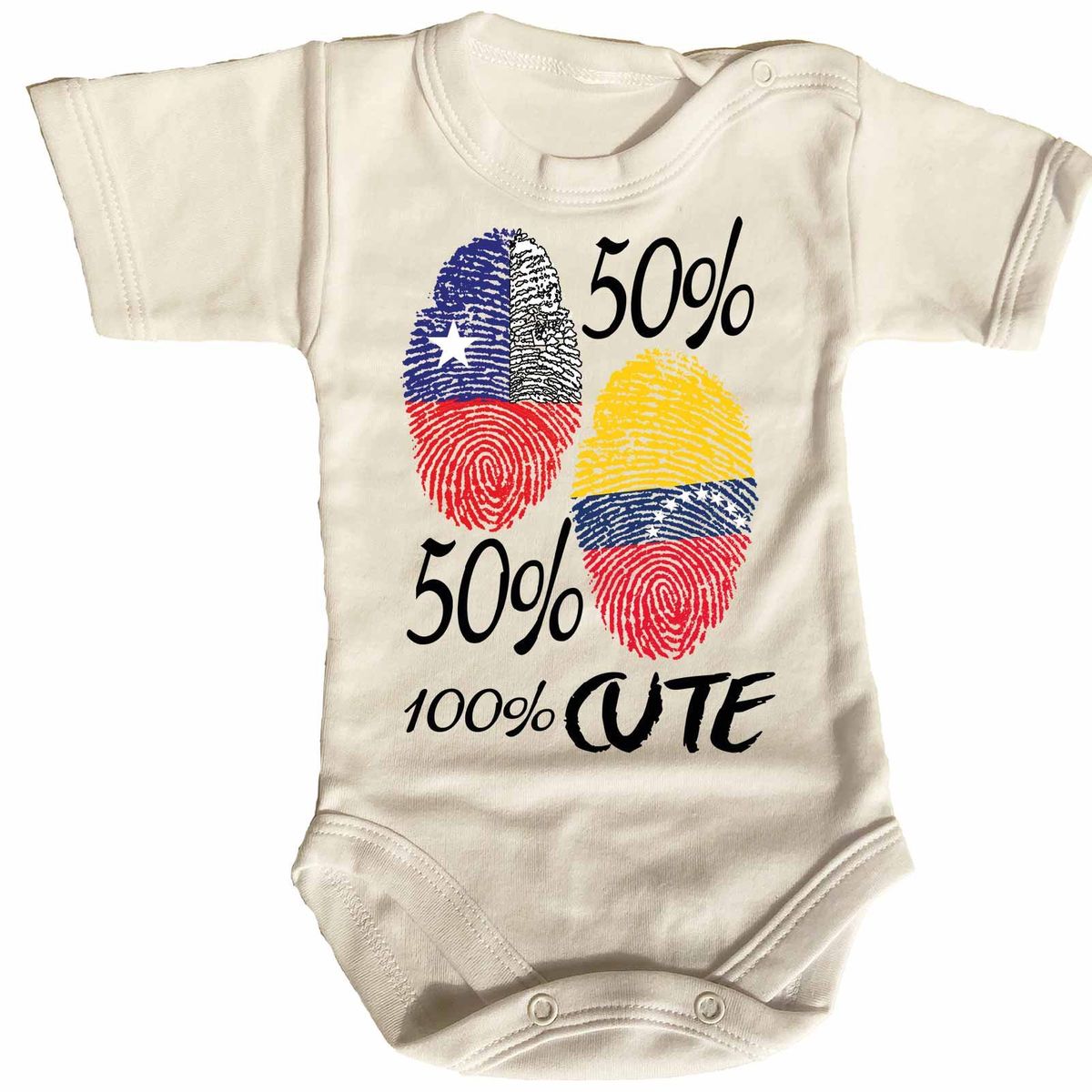 GENERICO - PILUCHOS BODY DE BEBE FIESTAS PATRIAS 50% CHILENO 50% VENEZOLANO