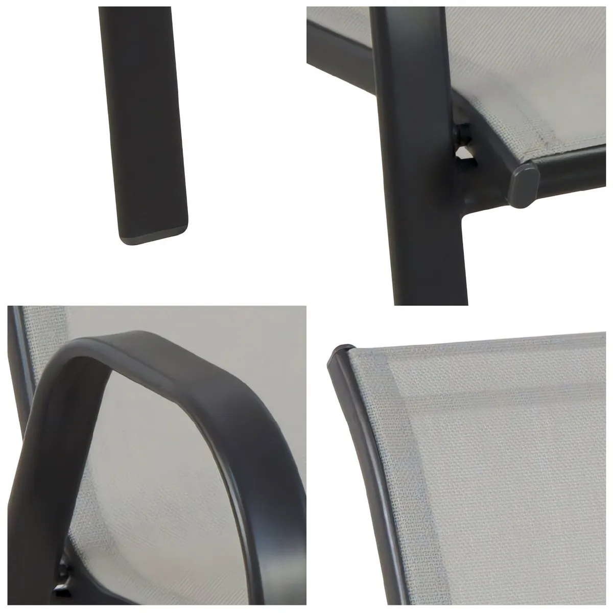 NOVAHUS - PACK 4 SILLAS DE TERRAZA  TEXTILENO Y ACERO