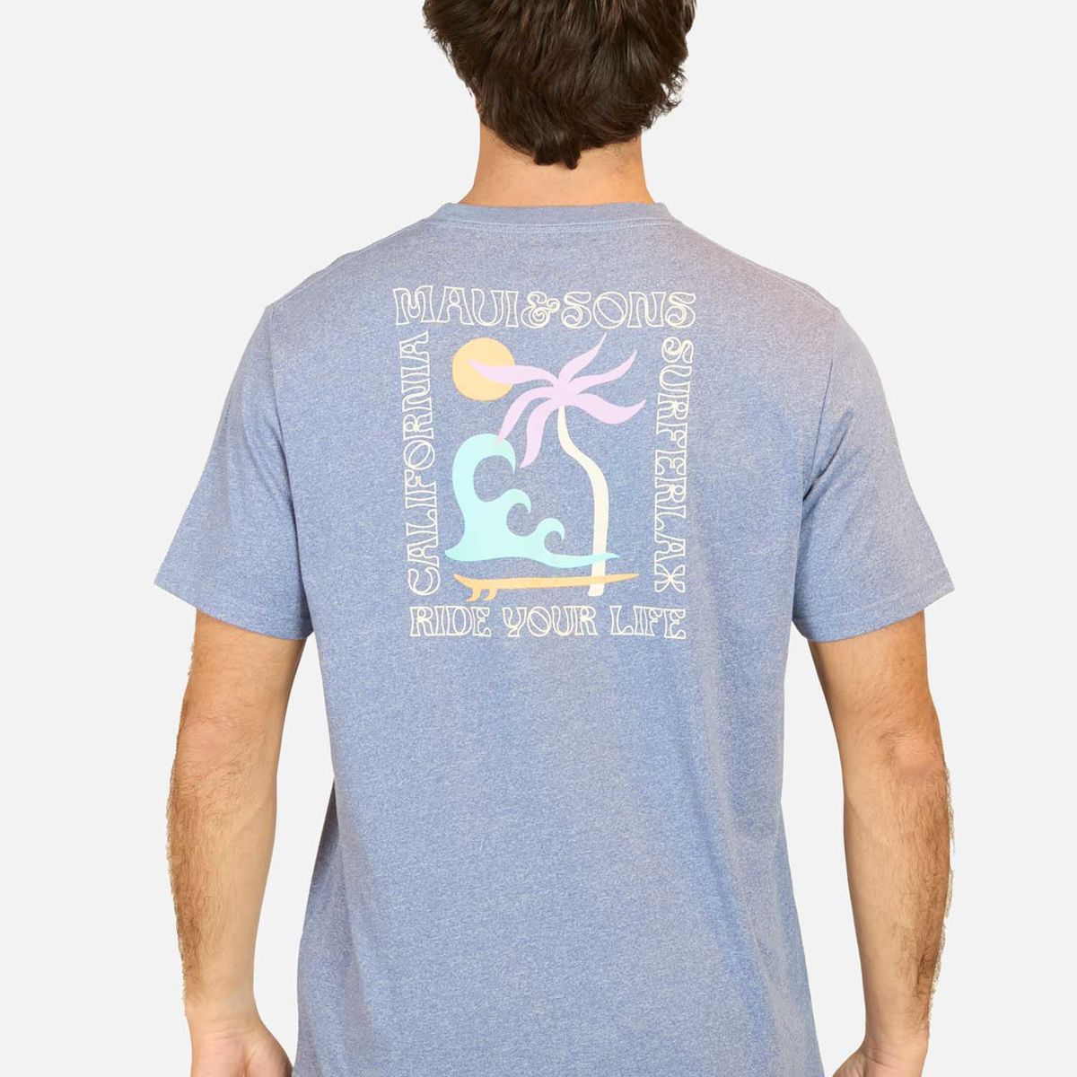 MAUI AND SONS - Polera MC Maui Beach Morado Hombre Maui And Sons