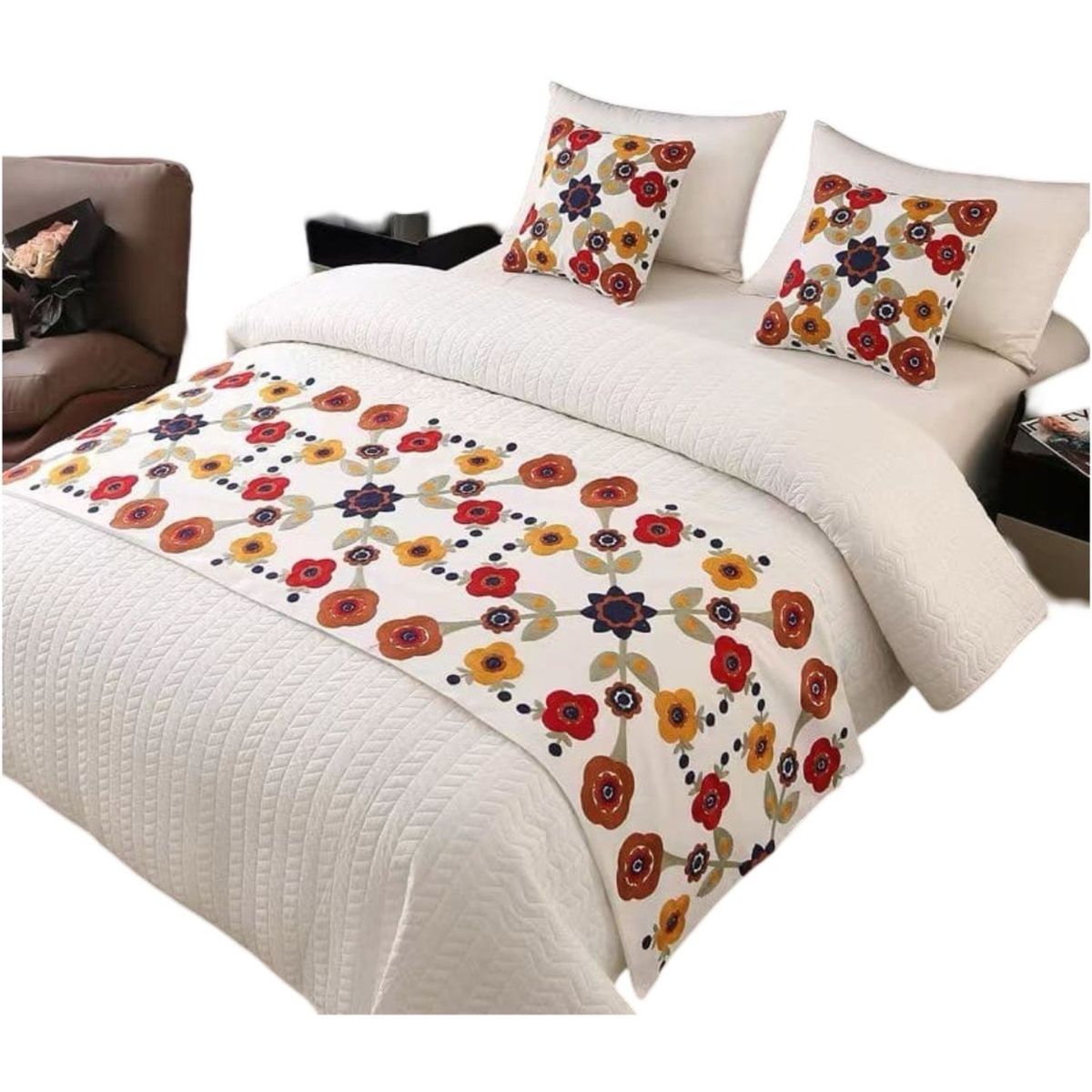 GENERICO - Piecera Bordada Decorativa - Sin Fundas de Cojín D10