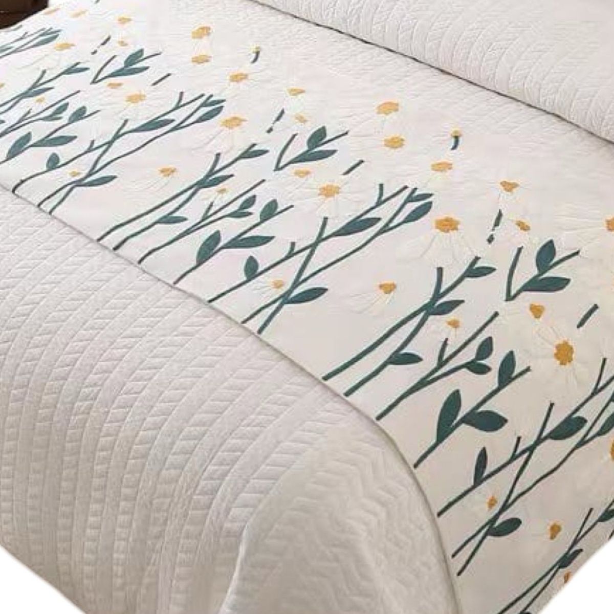 GENERICO - Set Piecera de Cama + 2 Fundas Bordadas para Cojín S1