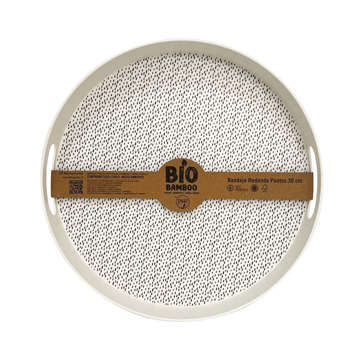 DECOGREEN - Bandeja Biobamboo Redonda  Puntos 30 cm