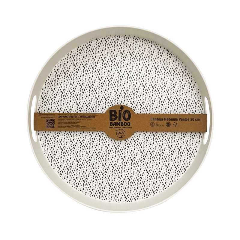 DECOGREEN - Bandeja Biobamboo Redonda  Puntos 30 cm