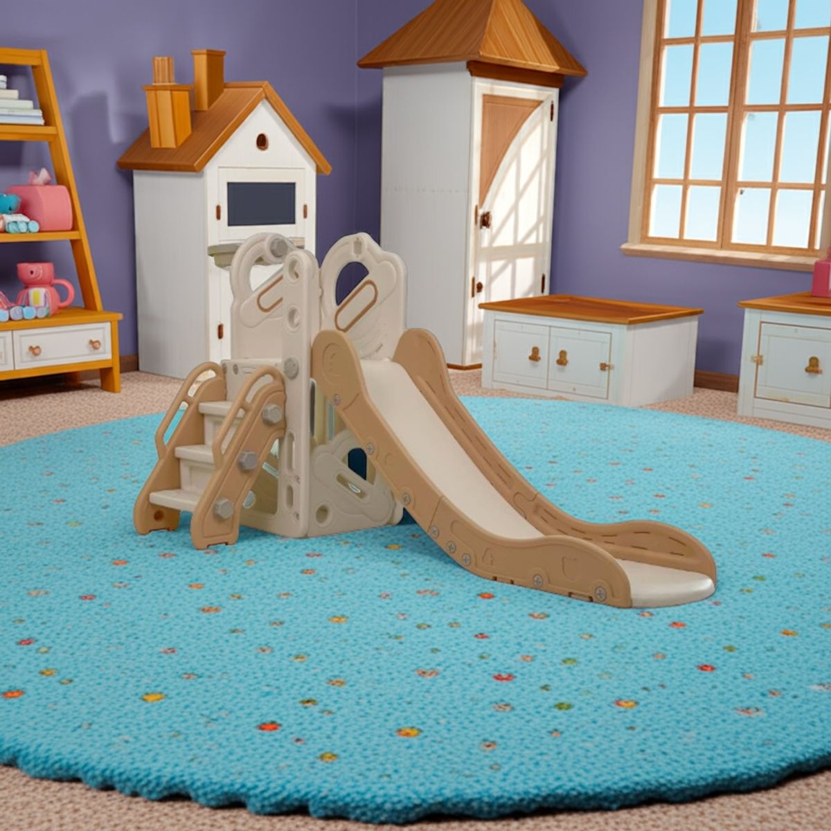 IGPRO - Resbalin 3 En 1 Con Aro De Baloncesto Y Bodega Beige