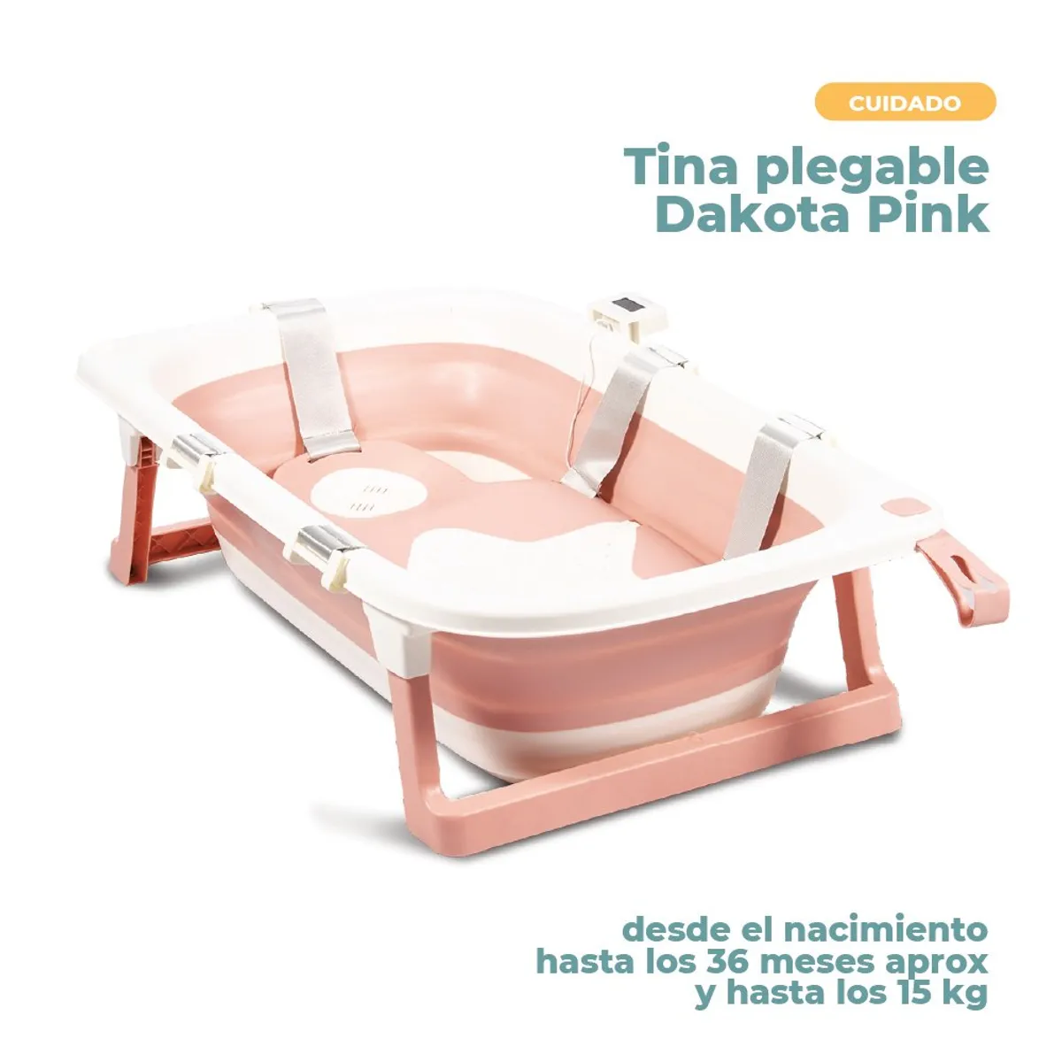 PIKABOO - Tina de Baño Plegable para Bebes de Pikaboo Dakota Rosada