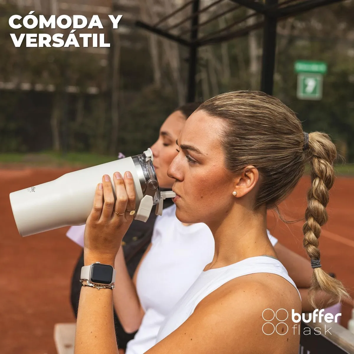 BUFFER FLASK - Vaso Tumbler Termico Botella Agua Buffer Inox 830 ml - Crema