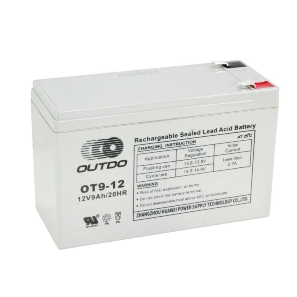 GENERICO - Batería recargable 12 volt / 9 amperios