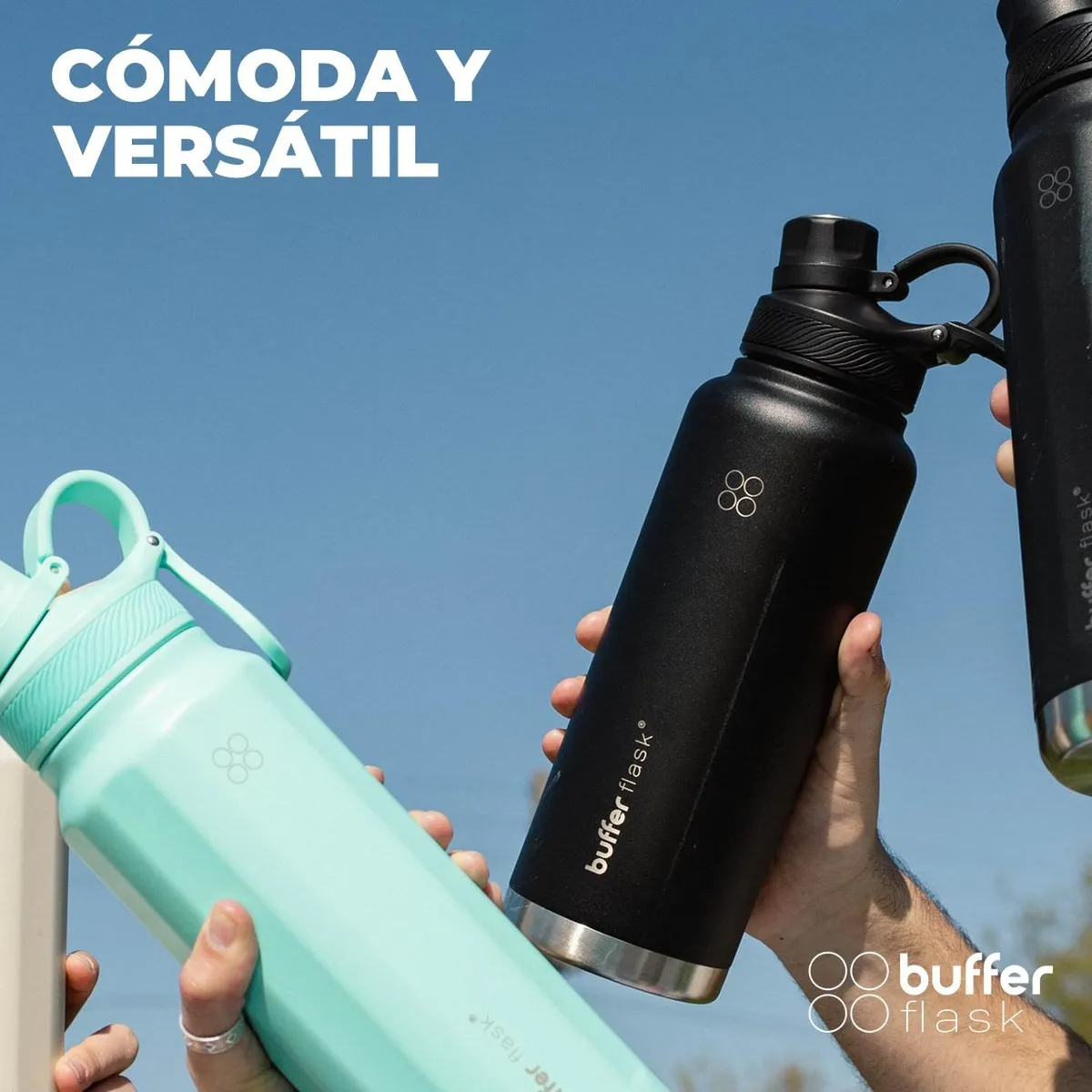 BUFFER FLASK - Botella Termica Agua Acero Inox Buffer 1.2 - Negro