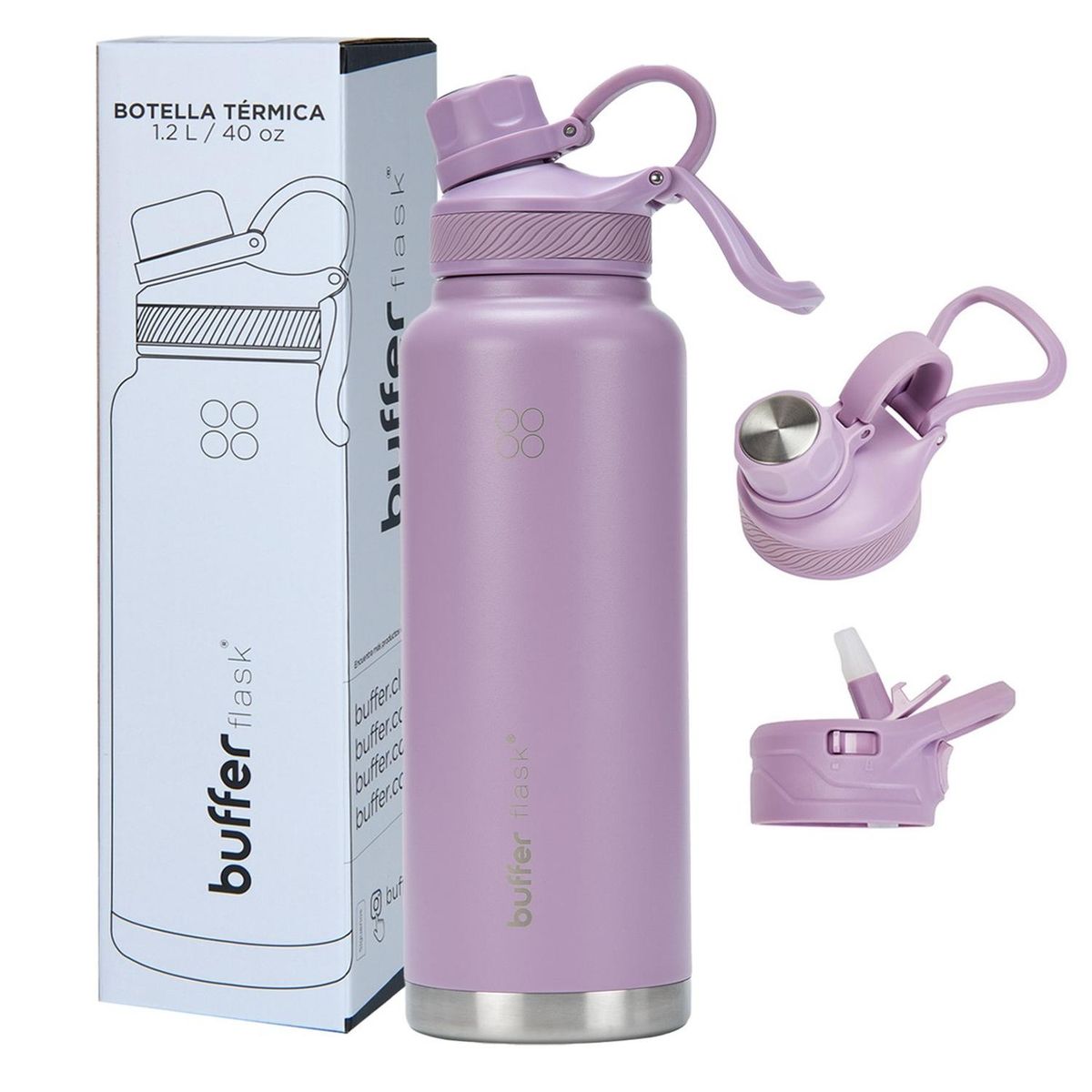 BUFFER FLASK - Botella Termica Agua Acero Inox Buffer 1.2 - Lila