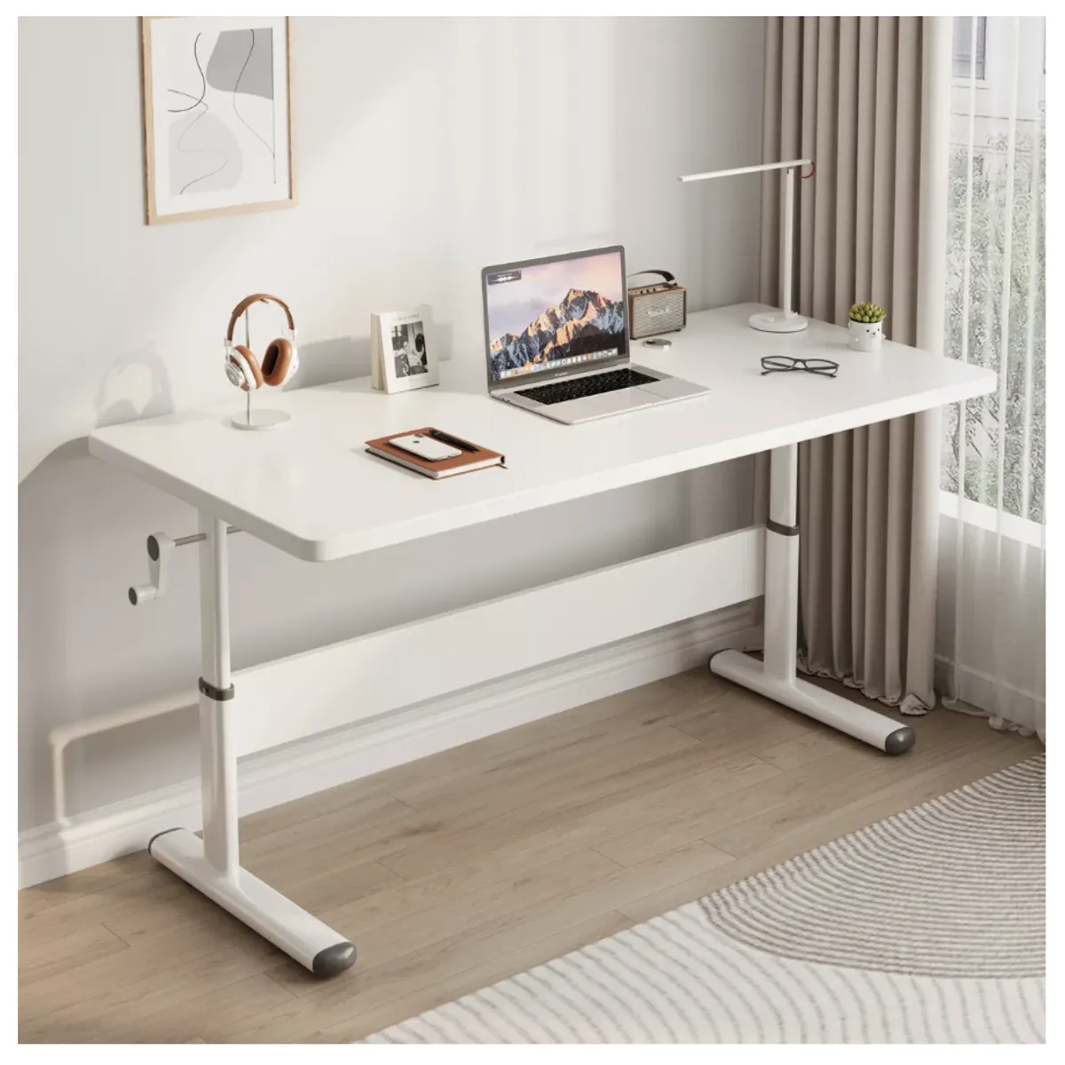 HOMER DESIGN - Escritorio Gamer Altura Ajustable manual 140cm X 60-86cm X 60cm…