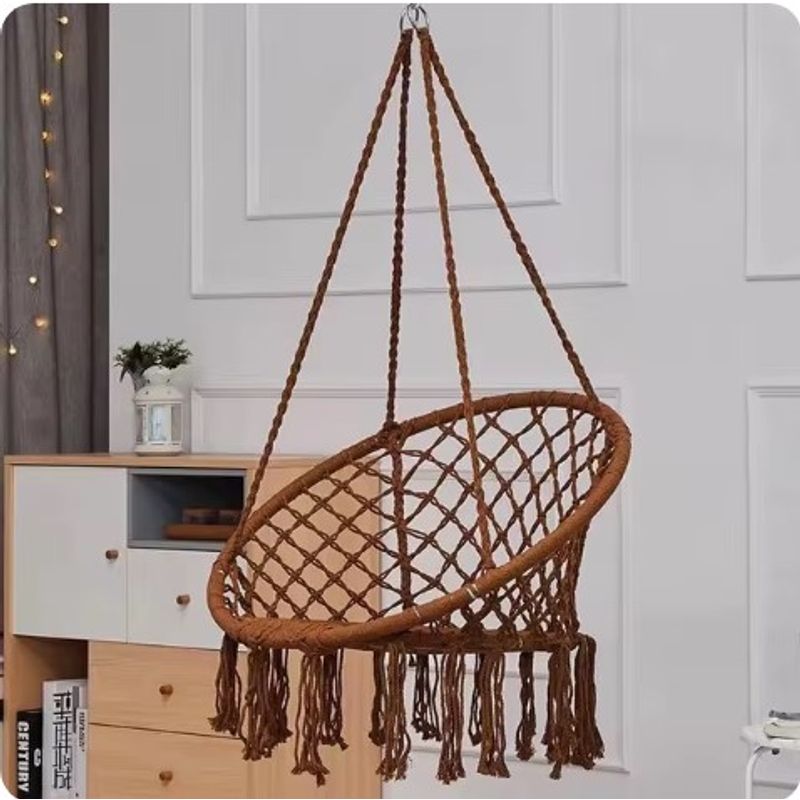 GENERICO - SILLA COLGANTE ESPECIAL PARA JARDIN O DORMITORIO UNICOLOR CAFE