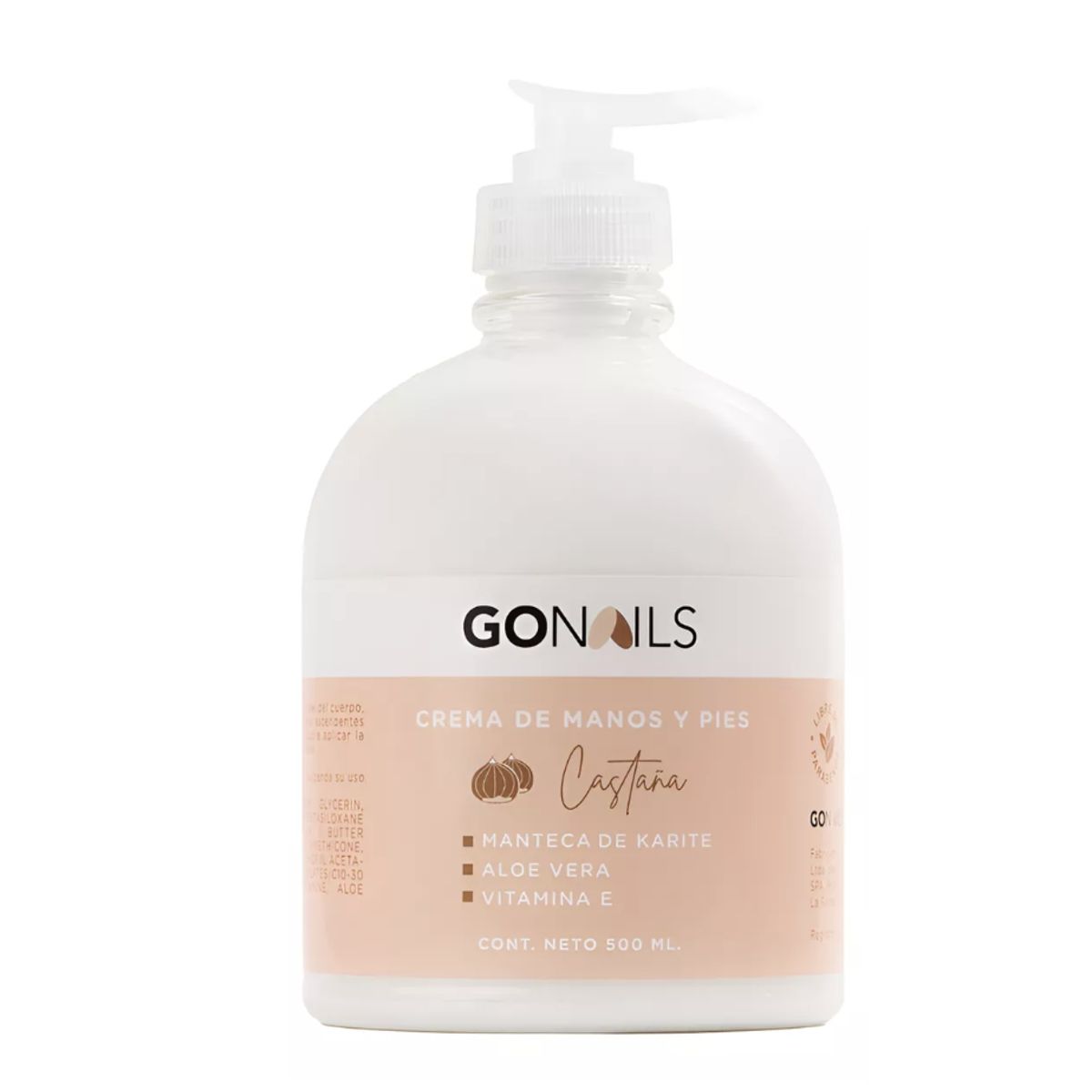 GO NAILS - GO NAILS Crema de manos y pies 500ml - Castañas