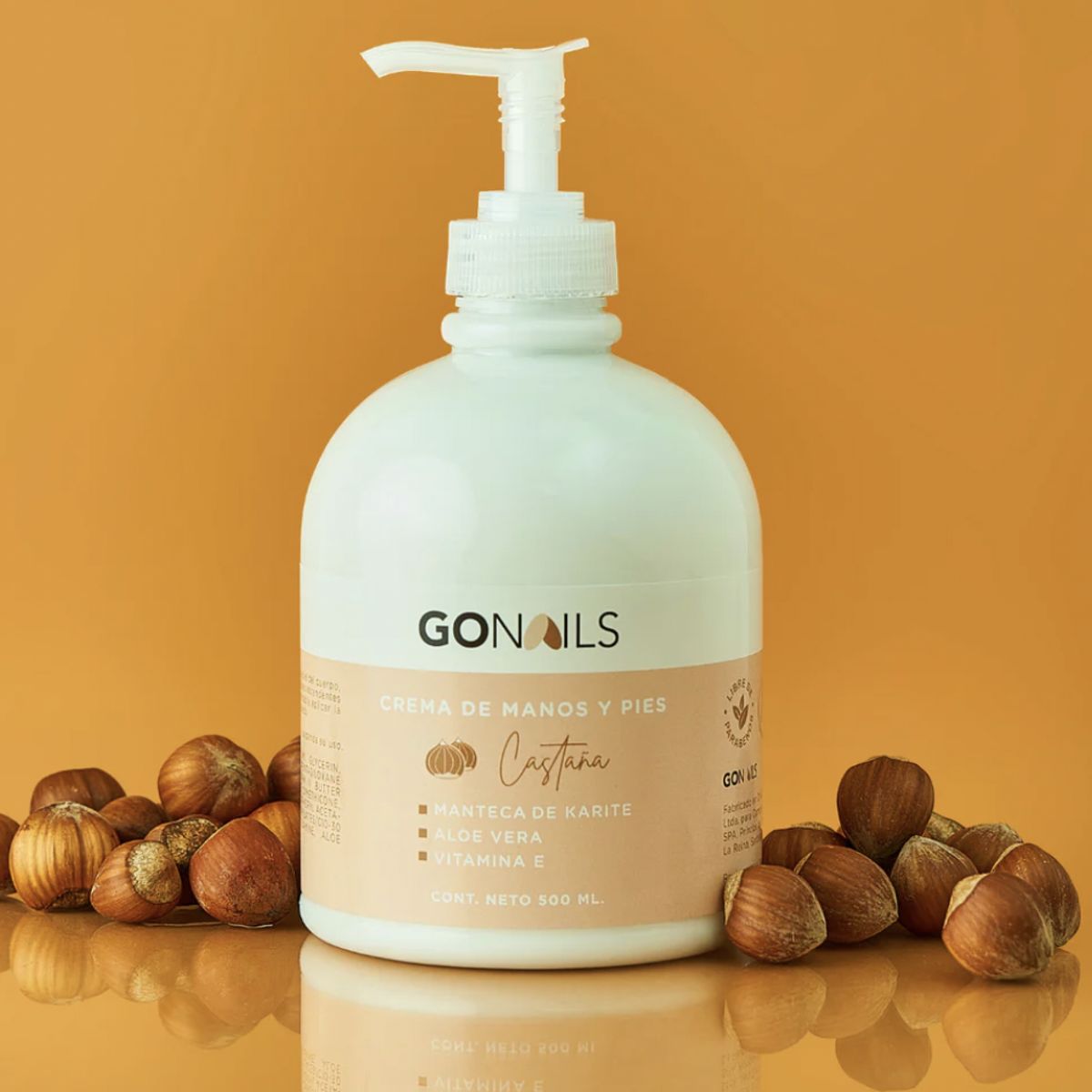 GO NAILS - GO NAILS Crema de manos y pies 500ml - Castañas