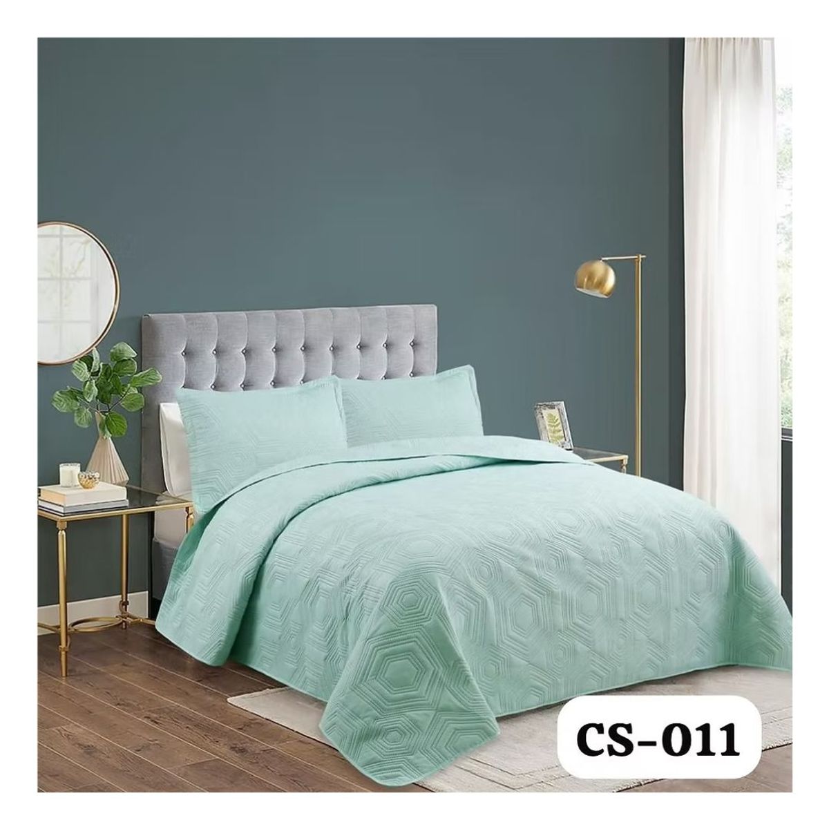 GENERICO - Cubrecama Quilt Verano 1.5 Plazas - Menta CS011