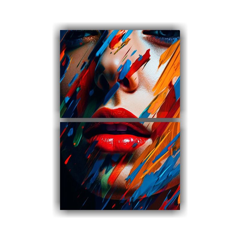 GENERICO - Díptico Imagen Elegancia Arte Con Deslumbrante Glitch 80x120cm