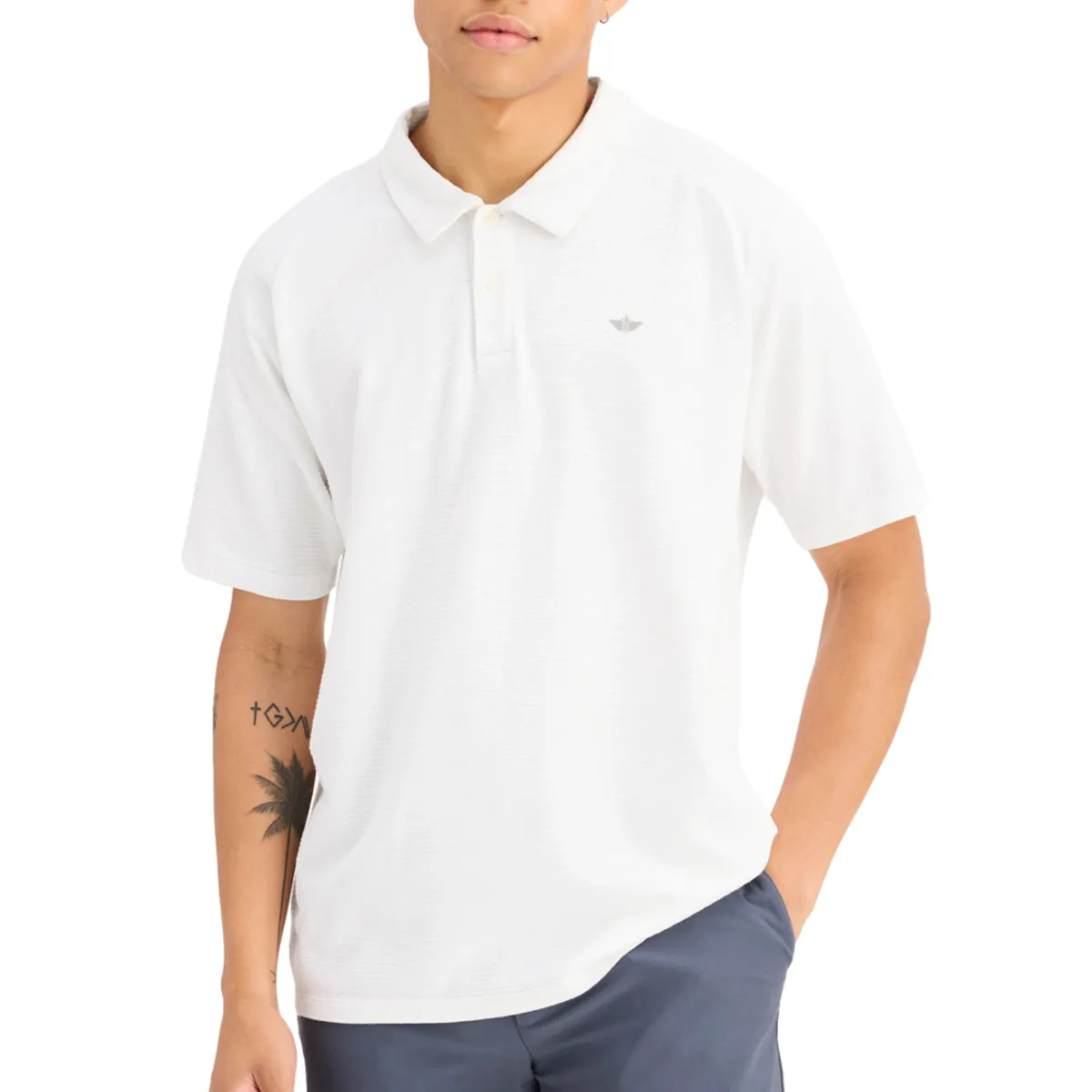 DOCKERS - Polera Hombre Polo Go Raglan Blanco Dockers