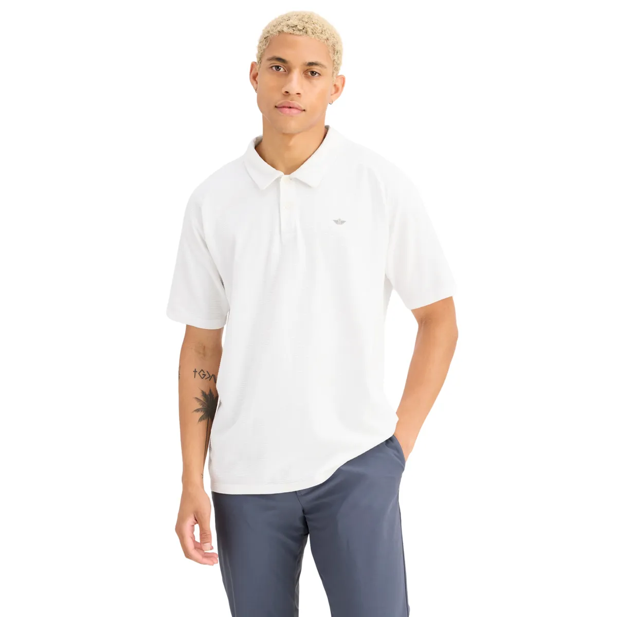 DOCKERS - Polera Hombre Polo Go Raglan Blanco Dockers