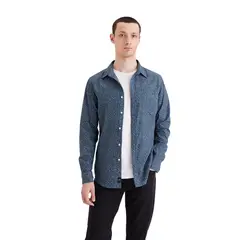 DOCKERS - Camisa Hombre Original Button-Up Slim Fit Azul
