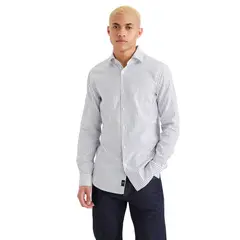 DOCKERS - Camisa Hombre Crafted Slim Fit Blanco Rayas