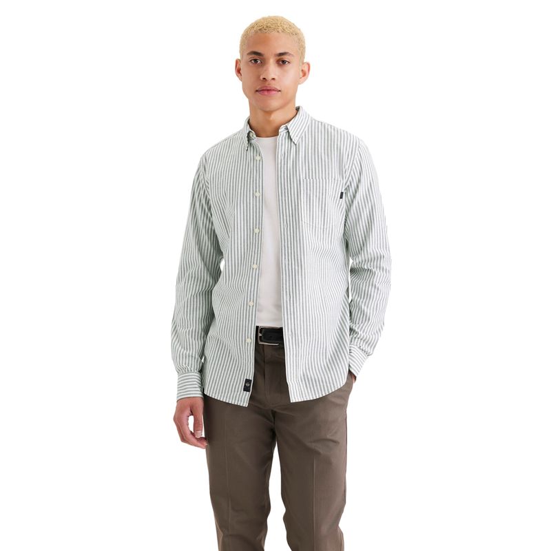 DOCKERS - Camisa Hombre Oxford Slim Fit Forest Elf Dockers