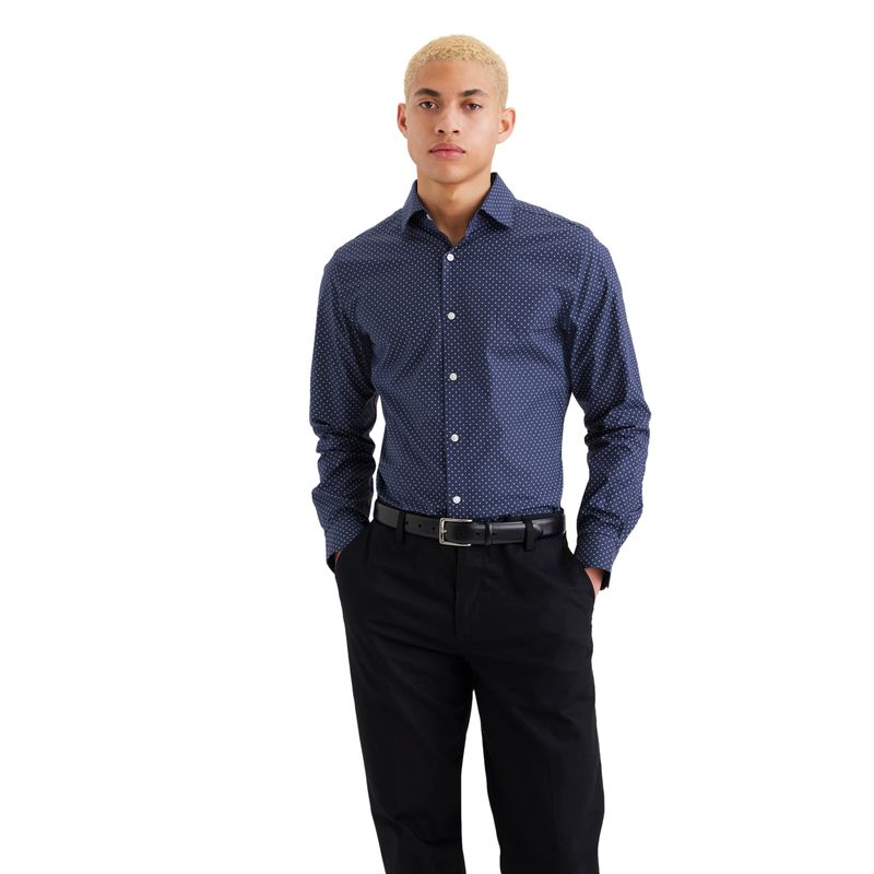 DOCKERS - Camisa Hombre Crafted Slim Fit Azul Dockers