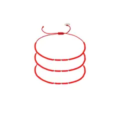 ZAZU - Pack 3 Pulseras Rojas con Mostacillas de Plata