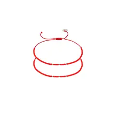 ZAZU - Pack 2 Pulseras Rojas con Mostacillas de Plata