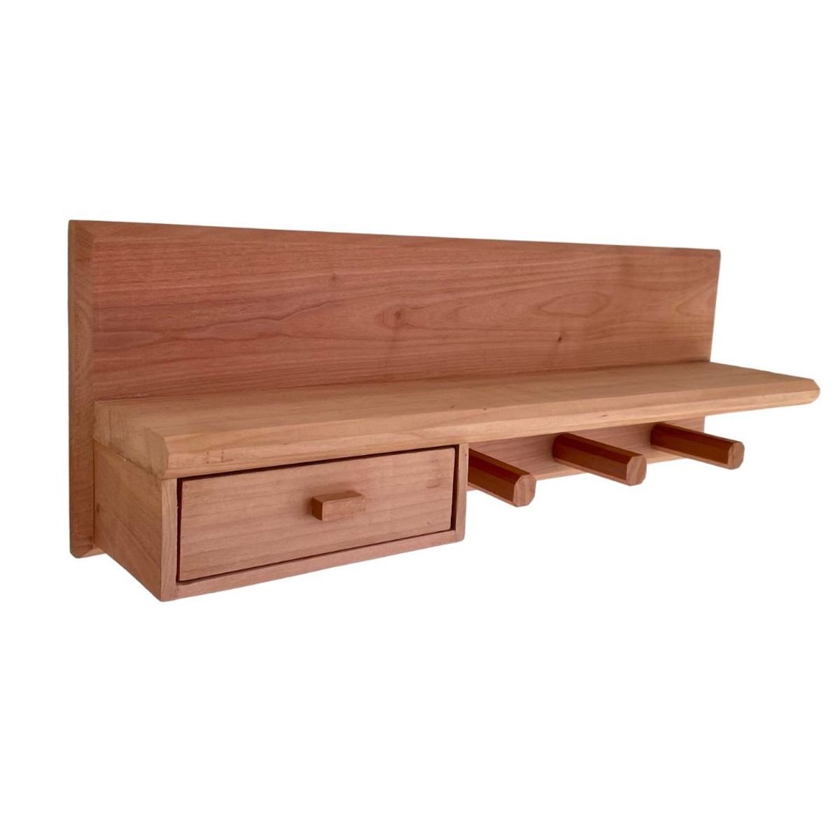 GENERICO - Repisa Perchero hecho a mano en madera nativa de rauli