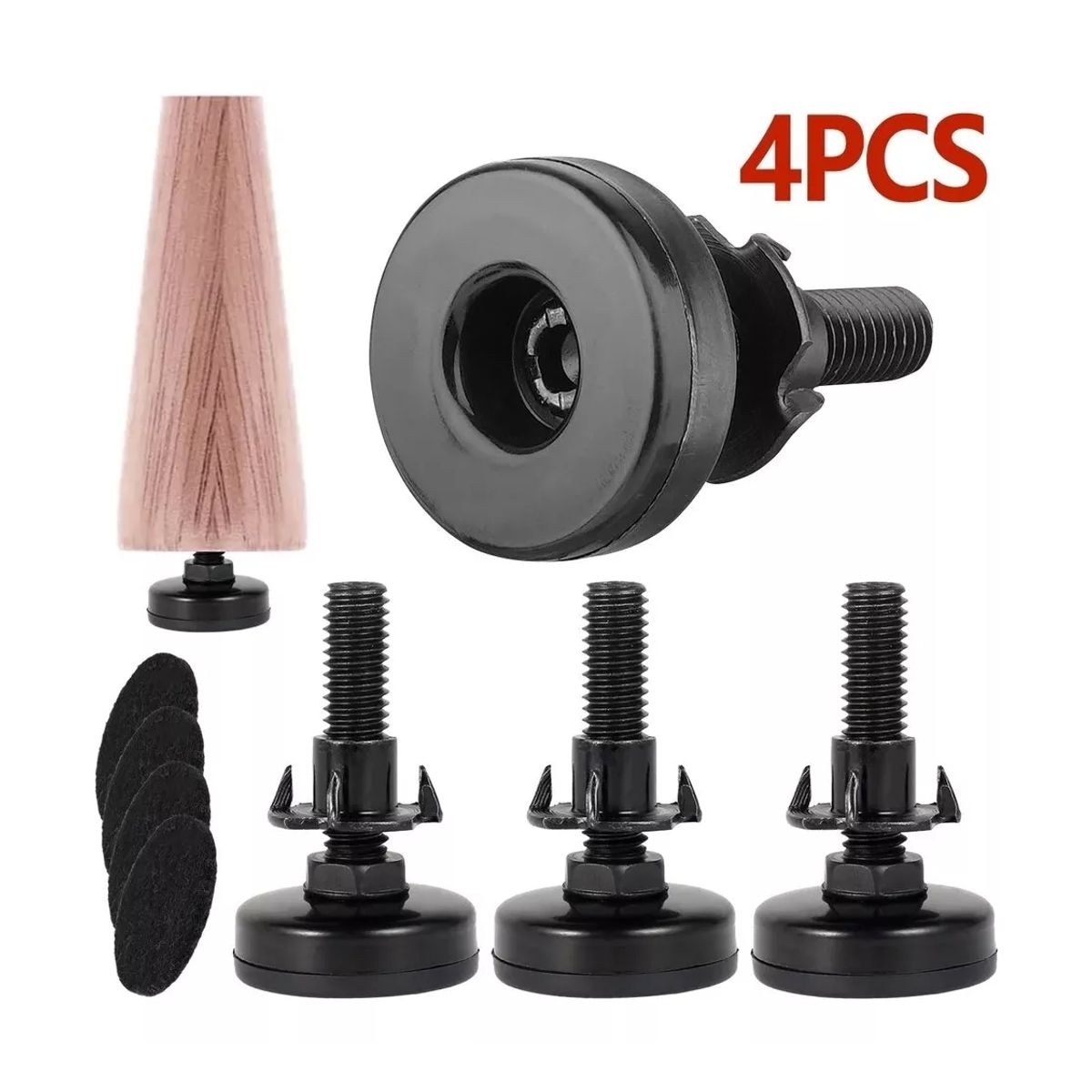 ATURE - Set 4u Niveladores Topes Para Muebles Pata Tipo Inserto