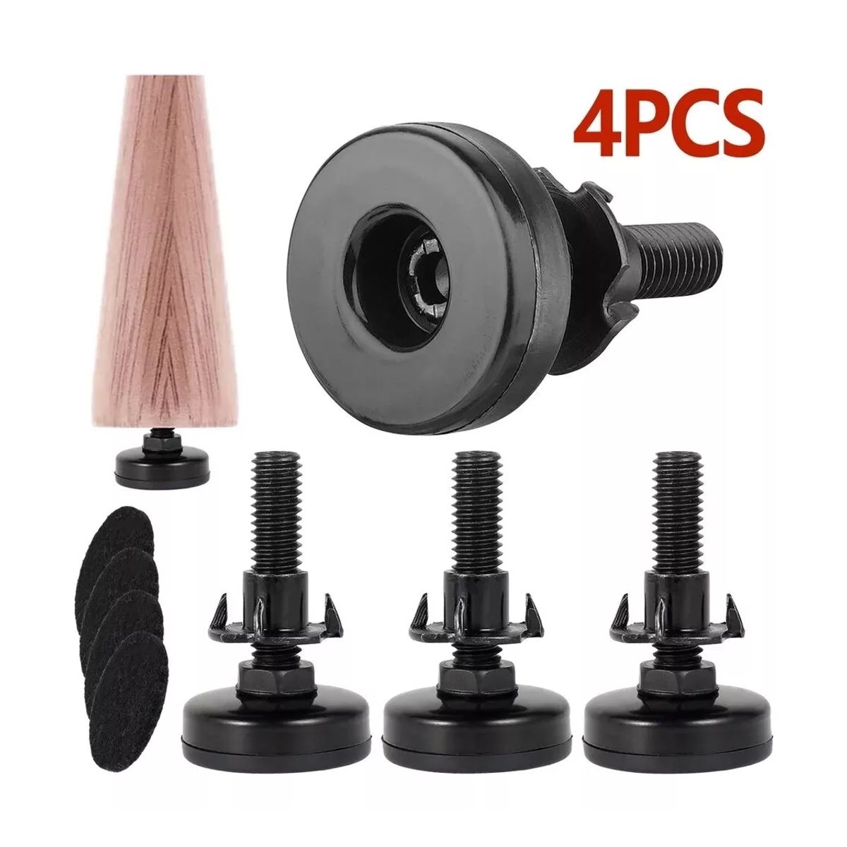 ATURE - Set 4u Niveladores Topes Para Muebles Pata Tipo Inserto