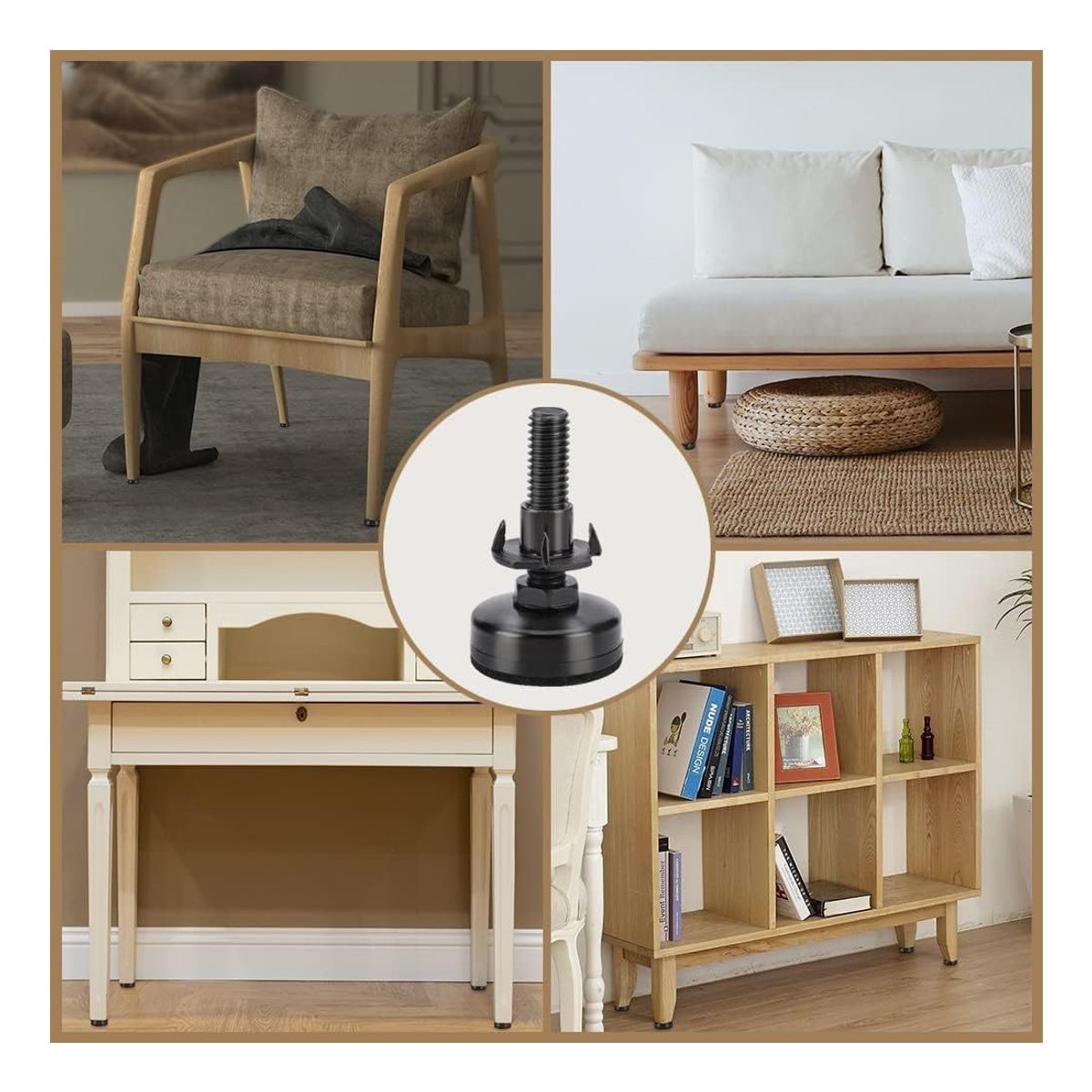 ATURE - Set 4u Niveladores Topes Para Muebles Pata Tipo Inserto