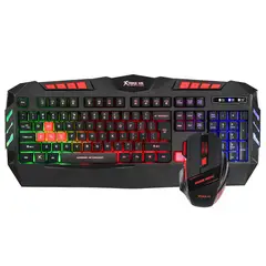 XTRIKE ME - KIT TECLADO + MOUSE GAMING 2400 DPI NEGRO KITMT803