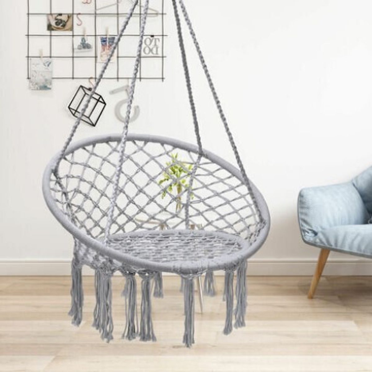 GENERICO - SILLA COLGANTE COLOR GRIS ESPECIAL JARDIN O DORMITORIOS