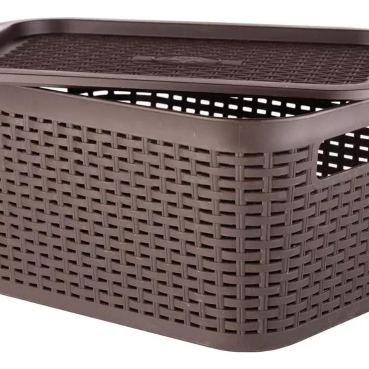 IMPORTCLICK - Pack 3 Cajas Organizadora Ratán 6 L Marrón Oscuro IMPORTCLICK