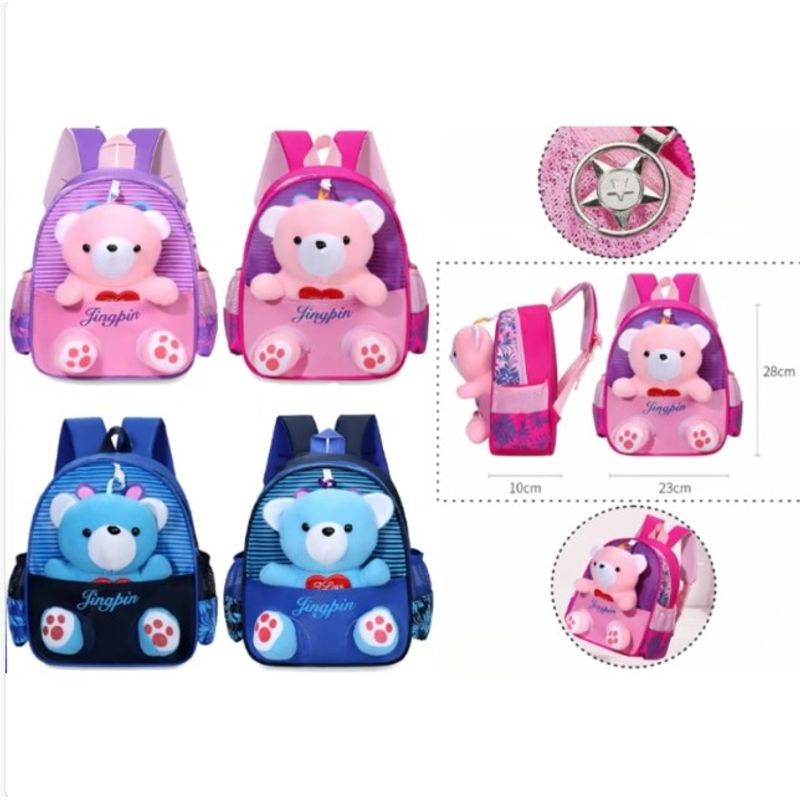 GENERICO - Mochila Chica Para Niños Con Osito Color Azul