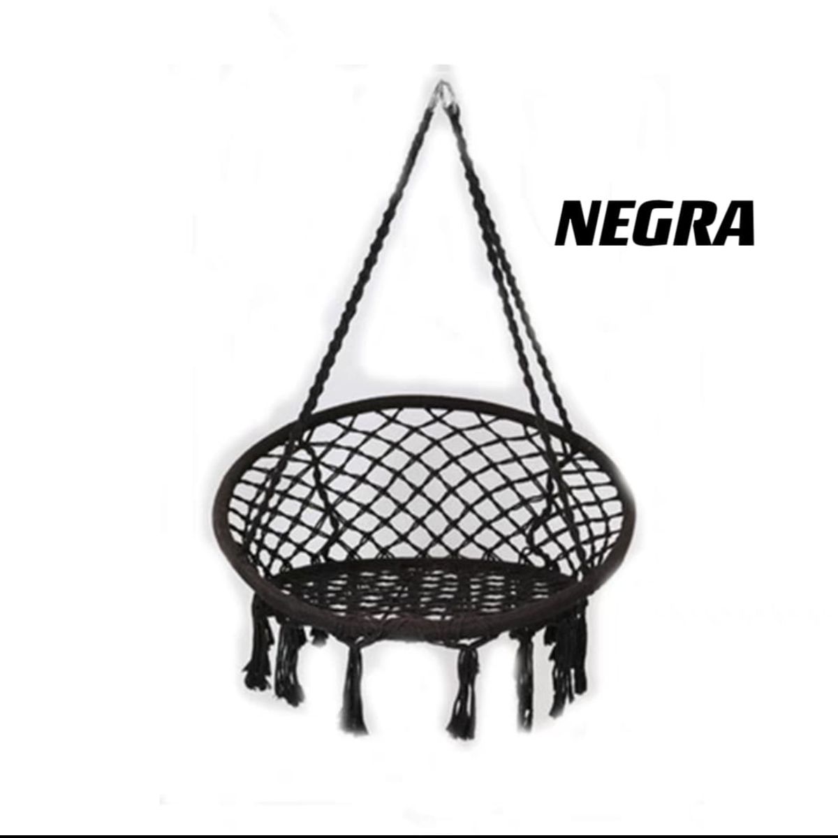 GENERICO - SILLA HAMACA COLGANTE COLOR NEGRO ESPECIAL JARDIN O DORMITORIOS