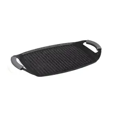 BERLINGER HAUS - Plancha grillada 47 x 29 cm, color gris oscuro, aluminio forjado