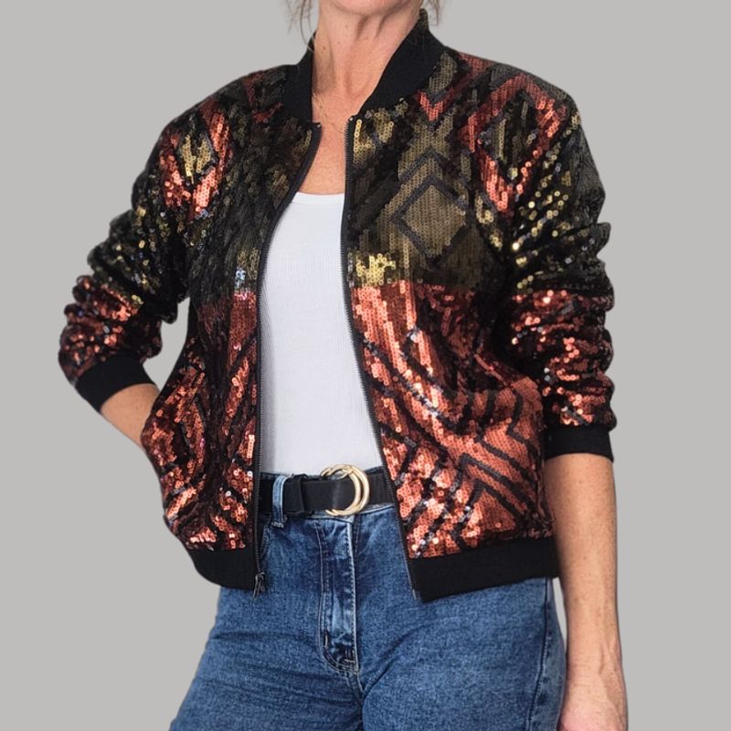 ANONIMASTORE - Chaqueta Bomber Lentejuelas