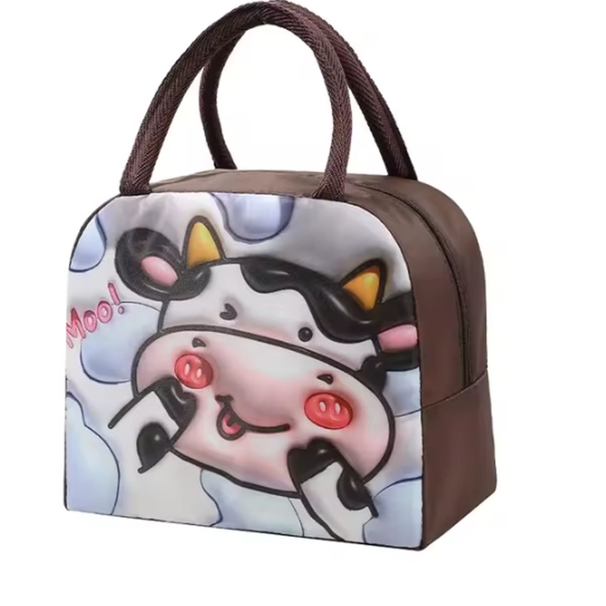 GENERICO - Lonchera Térmica con Diseño de Vaca Kawai-Mantén tus Alimentos Frescos