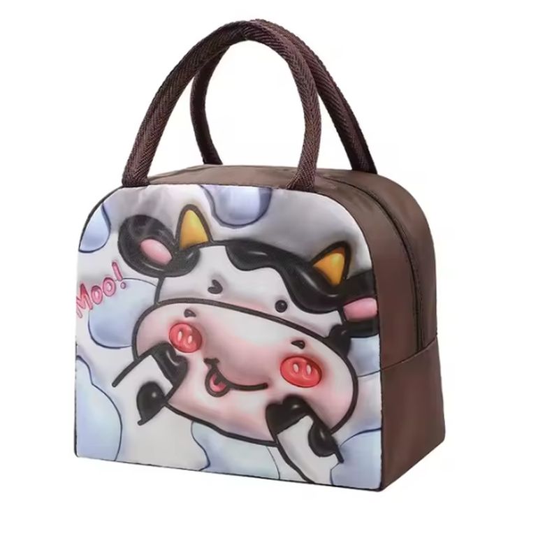 GENERICO - Lonchera Térmica con Diseño de Vaca Kawai-Mantén tus Alimentos Frescos