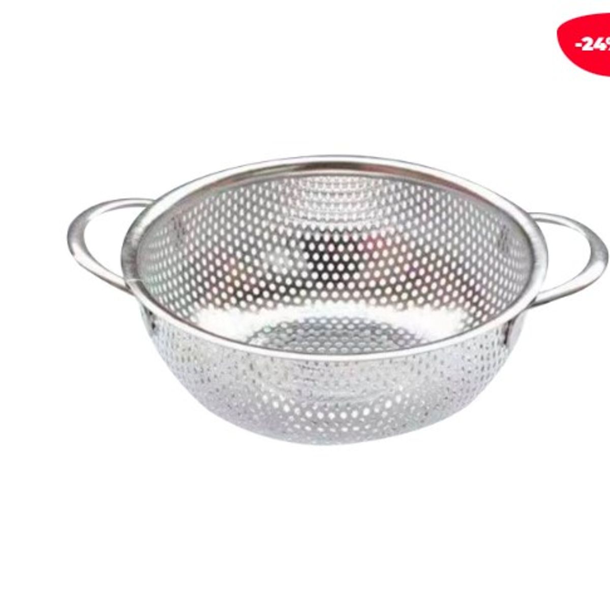 GENERICO - Colador Doble Asas  Acero  Inoxidable Plateado 16Cm