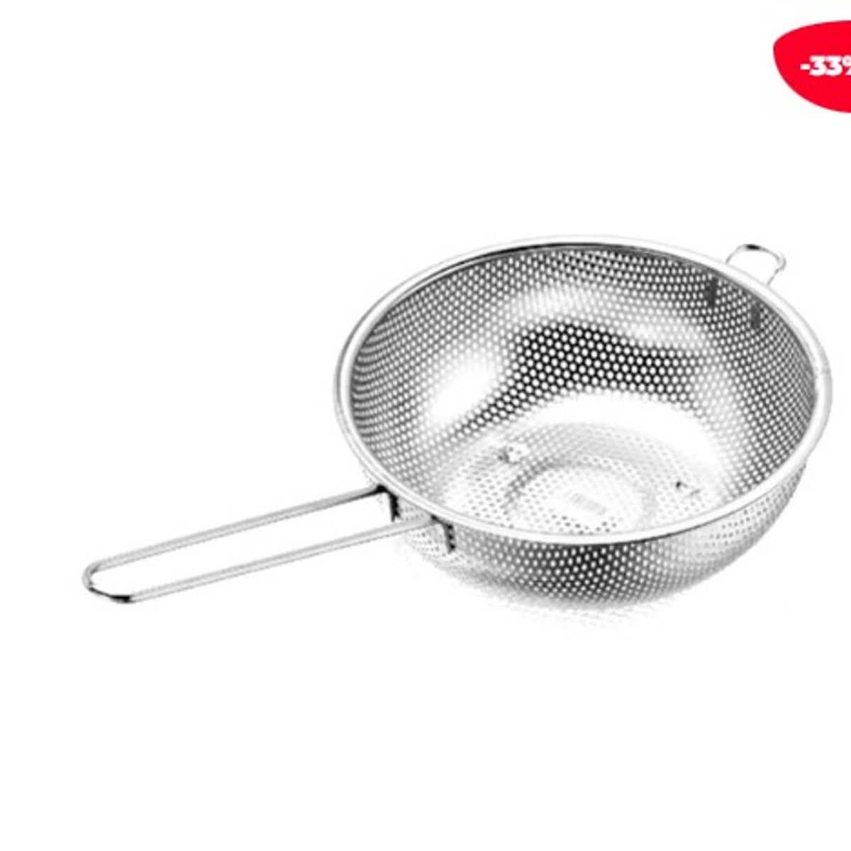 GENERICO - Colador Asas Acero Inoxidable Plateado 16Cm