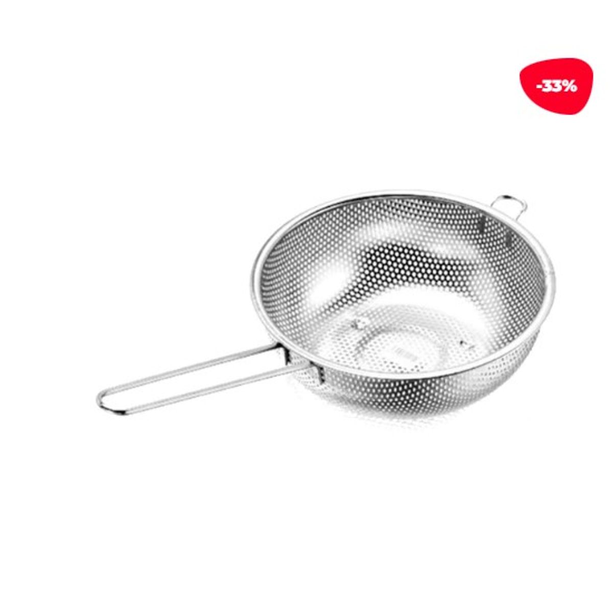 GENERICO - Colador Asas Acero Inoxidable Plateado 16Cm